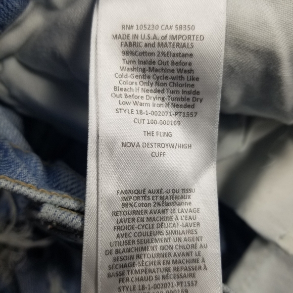 Current elliot Jeans Sz 26 The Fling Destroy Slim Straight Light Wash - Picture 7 of 8